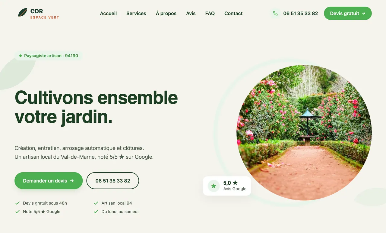 Aperçu de site — Paysagiste